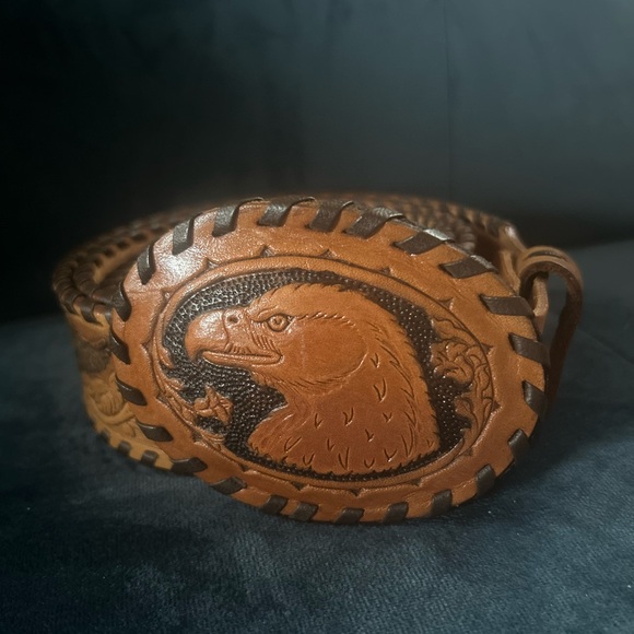 Chambers Phoenix Tooled Genuine Leather Bold Eagle Floral 38 - Picture 2 of 8